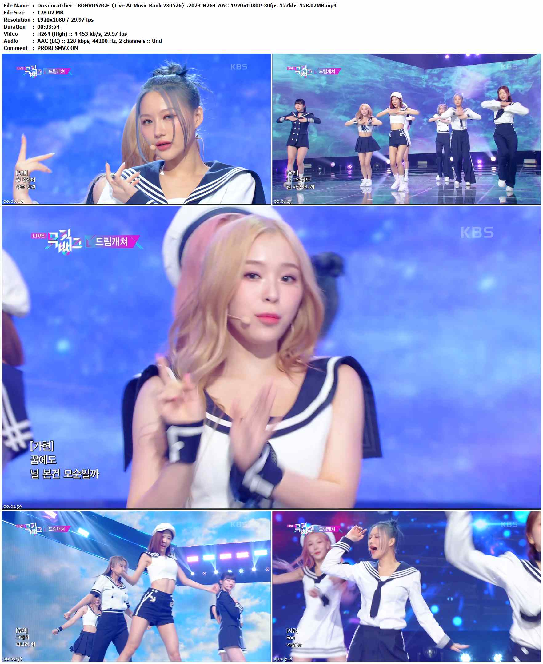 Dreamcatcher - BONVOYAGE（Live At Music Bank 230526）.2023-H264-AAC-1920x1080P-30fps-127kbs-128.02MB官方MV_高清MV